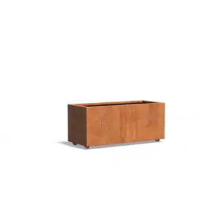 Adezz Cortenstaal plantenbak 120x50x50 cm  - Met wielen
