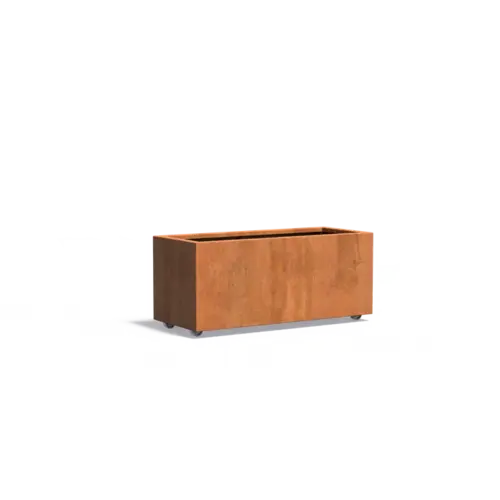 Adezz Cortenstaal plantenbak 120x50x50 cm  - Met wielen