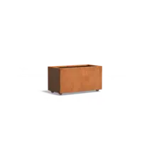 Adezz Cortenstaal plantenbak 100x50x50 cm  - Met wielen