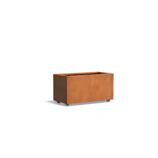 Adezz Cortenstaal plantenbak 100x50x50 cm  - Met wielen