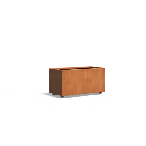 Adezz Cortenstaal plantenbak 100x50x50 cm  - Met wielen