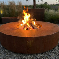 Geroba Vuurtafel Ø100x28 cm cortenstaal