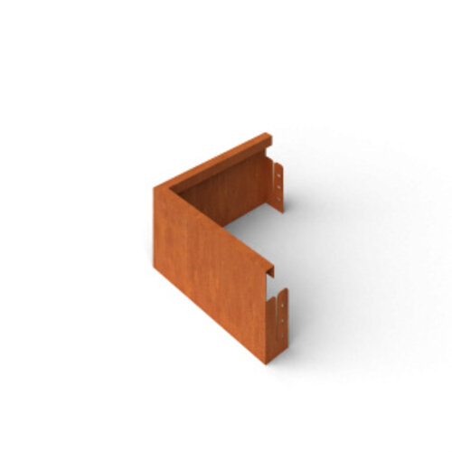 Geroba Kantopsluiting cortenstaal gezette buitenhoek | 30x30x15cm 2mm