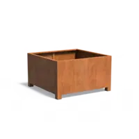 Adezz Cortenstaal plantenbak 140x140x80 cm - Met poten