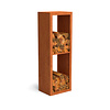 Houtopslag cortenstaal 50x38,5x150 cm - 2 vakken