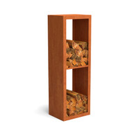 Geroba Houtopslag cortenstaal 50x38,5x150 cm - 2 vakken