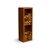 Houtopslag cortenstaal 50x38,5x150 cm - 2 vakken  met achterwand