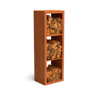 Geroba Houtopslag cortenstaal 50x38,5x150 cm - 3 vakken