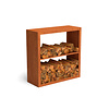 Houtopslag cortenstaal 100x38,5x100 cm - 2 vakken