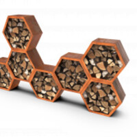 Geroba Modulaire Cortenstaal houtopslag 92x38,5x80 cm