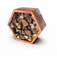 Geroba Modulaire Cortenstaal houtopslag 92x38,5x80 cm