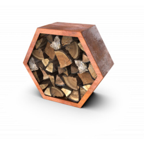 Geroba Modulaire Cortenstaal houtopslag 92x38,5x80 cm