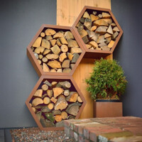 Geroba Modulaire Cortenstaal houtopslag 92x38,5x80 cm