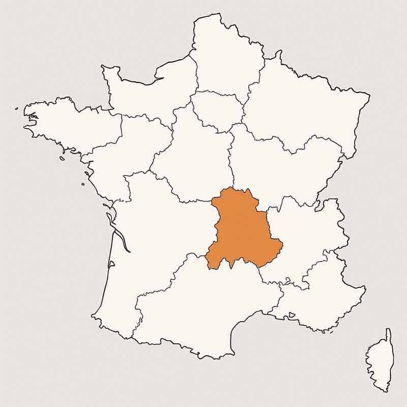 Auvergne kaart
