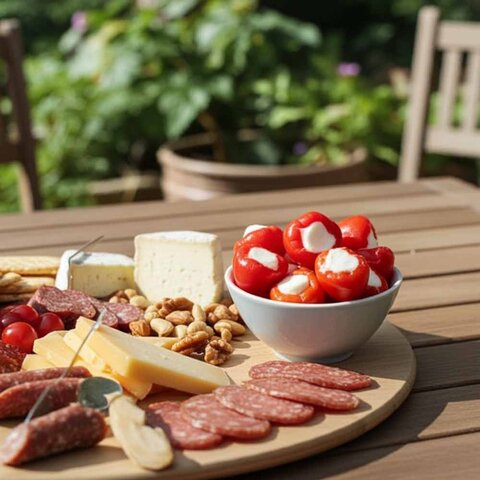 Mit Frischkäse gefüllte Paprikaschoten