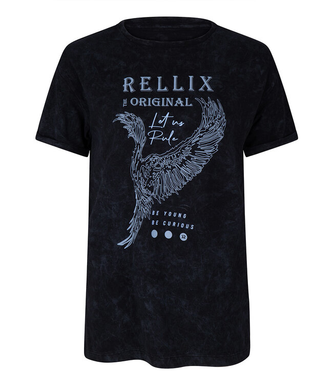 Rellix Meisjes t-shirt vogel - Zwart