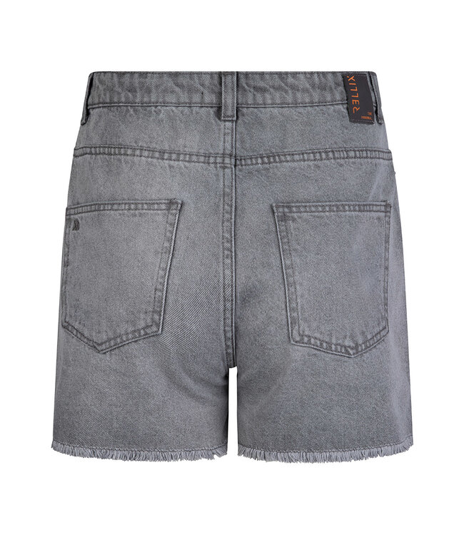Rellix Meisjes jeans short - high waist - Used grijs denim