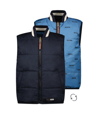 Moodstreet Jongens reversibel bodywarmer - Marine blauw