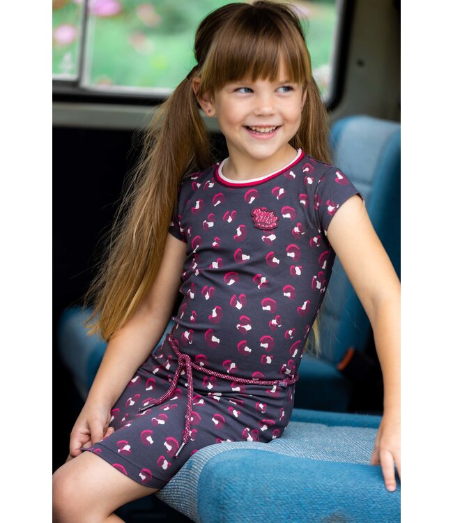 Quapi Meisjes jurk - Maaike - AOP grijs animal