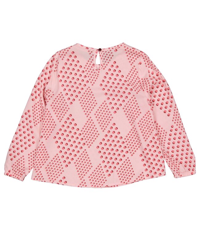 Quapi Meisjes blouse - Mare - AOP roze koraal stippen