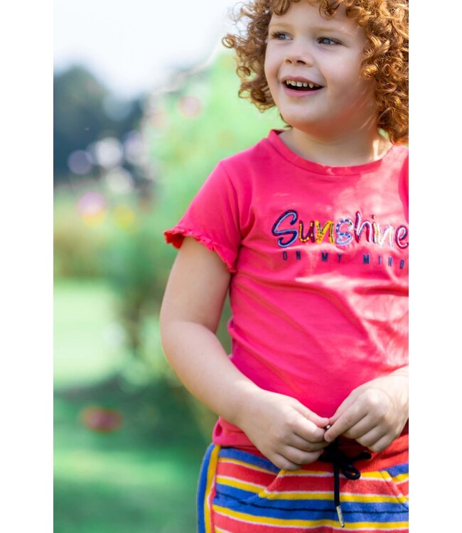 Quapi Meisjes short - Marli - AOP roze koraal gestreept