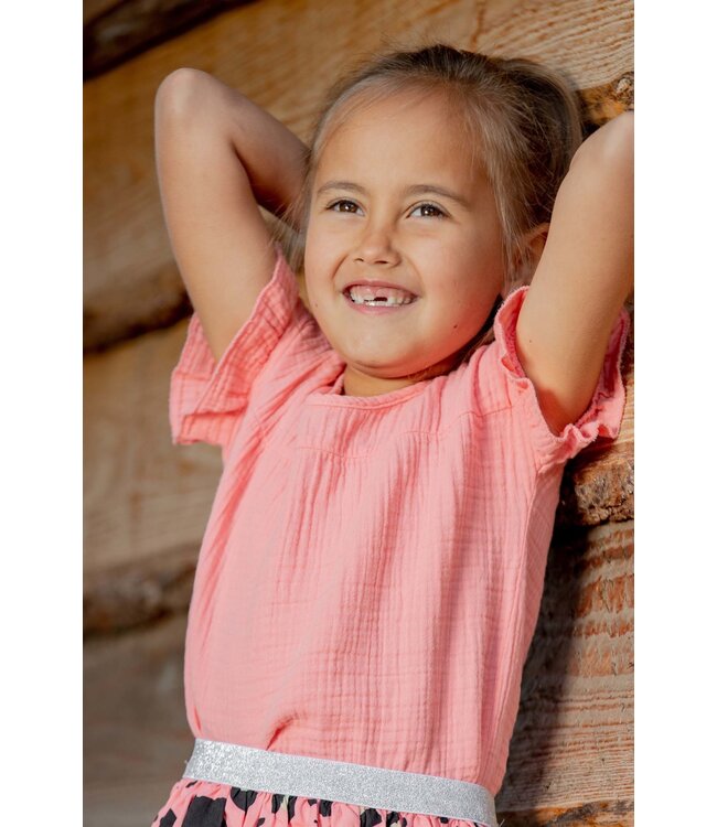 Quapi Meisjes rok - Maud - AOP poppy roze animal