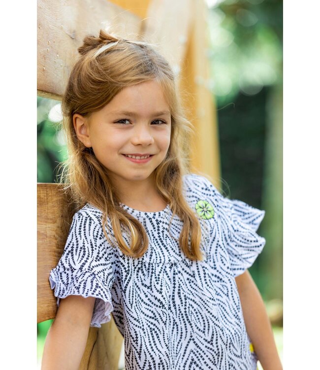 Quapi Meisjes t-shirt - Meri - AOP zwart zebra