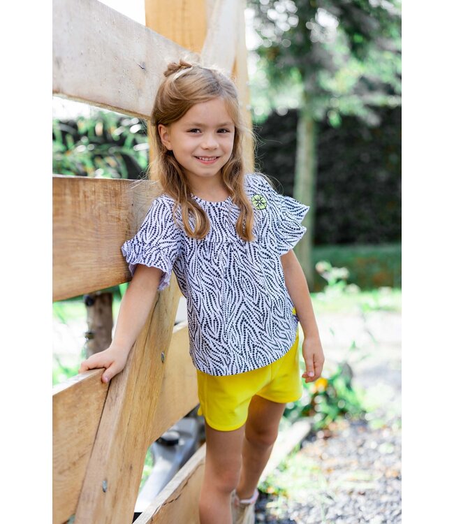 Quapi Meisjes t-shirt - Meri - AOP zwart zebra