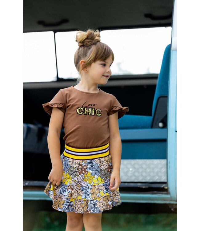 Quapi Meisjes rok - Mint - AOP zand animal bloemen