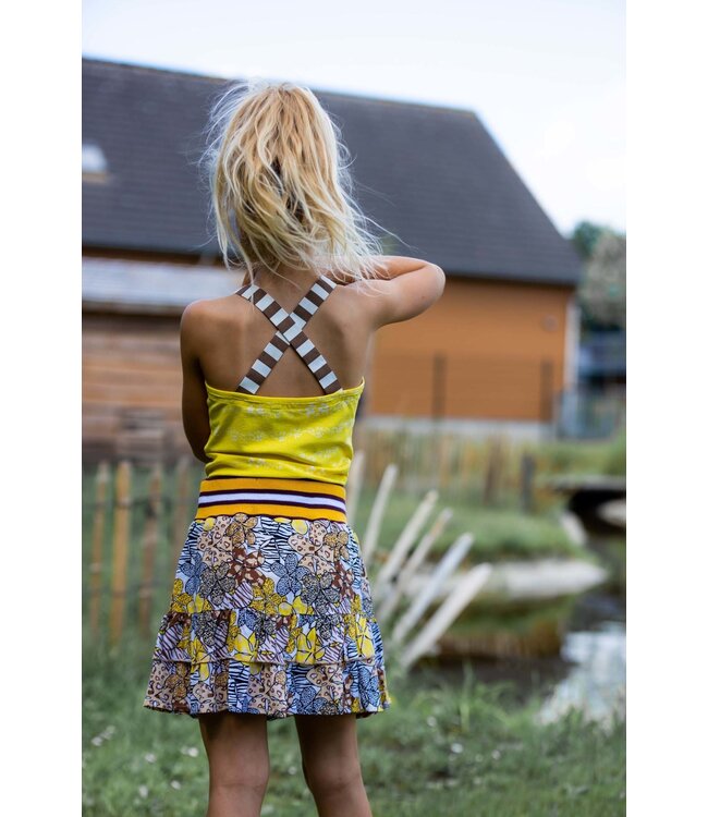 Quapi Meisjes rok - Mint - AOP zand animal bloemen