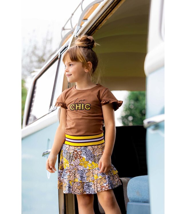 Quapi Meisjes rok - Mint - AOP zand animal bloemen