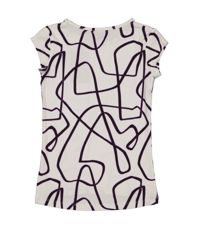 LEVV Meisjes t-shirt - Tamia - AOP Wit grijs gestreept