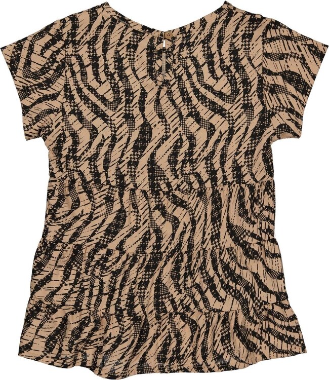LEVV Meisjes blouse - Tess - AOP Camel zebra
