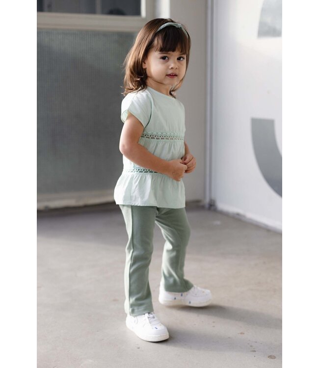 LEVV Little Meisjes t-shirt - Veerne - Mint groen