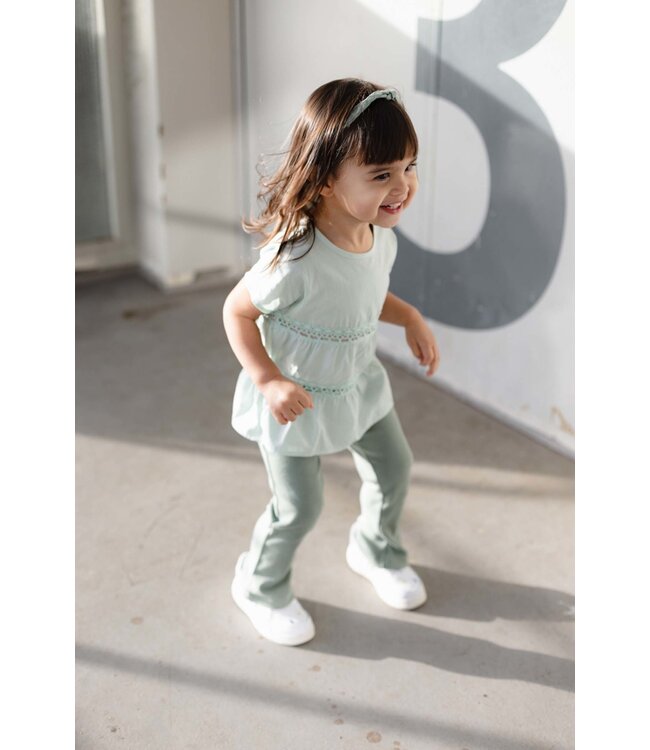 LEVV Little Meisjes t-shirt - Veerne - Mint groen