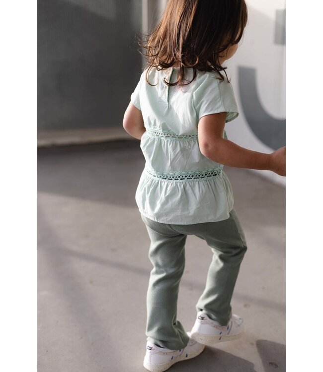 LEVV Little Meisjes t-shirt - Veerne - Mint groen