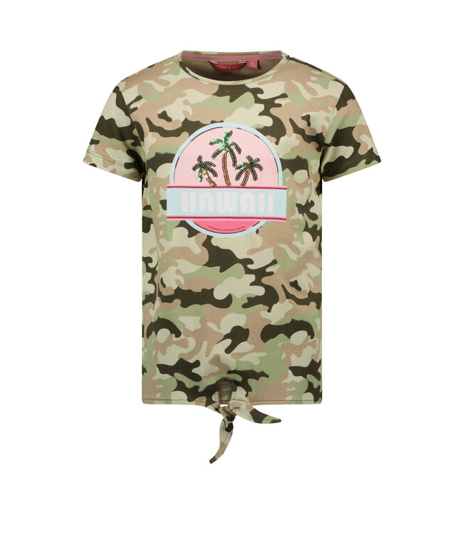 Tygo & Vito Meisjes t-shirt AOP hawaii - Army