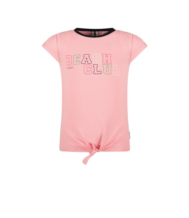 B.Nosy Meisjes t-shirt met knoop - Punch roze