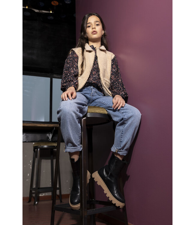 Indian Blue Jeans Meisjes shirt paisley - Zwart