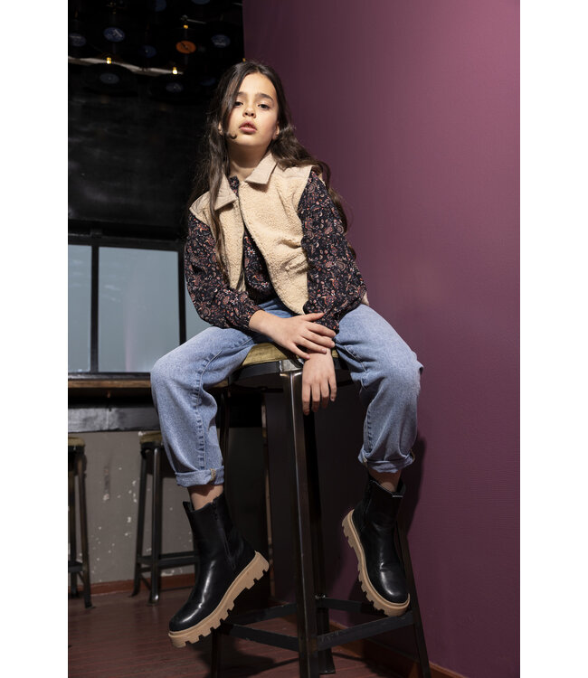 Indian Blue Jeans Meisjes shirt paisley - Zwart