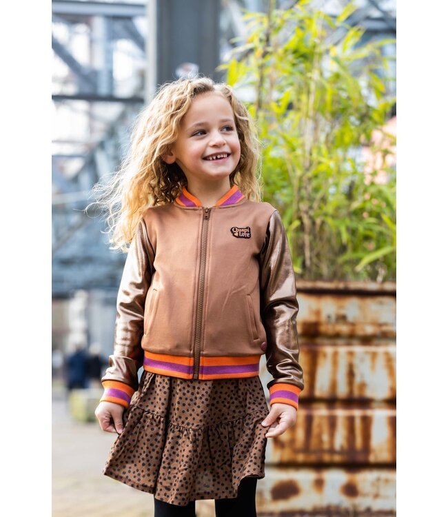 Quapi Meisjes rok - Riona - AOP bruin fudge stippen