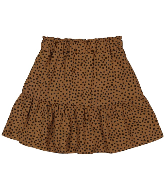 Quapi Meisjes rok - Riona - AOP bruin fudge stippen