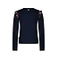 B.Nosy Meisjes shirt mesh ruffels - Navy blauw