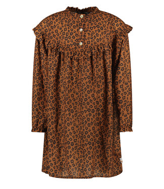 Moodstreet Meisjes jurk AOP luipaard - Toffee