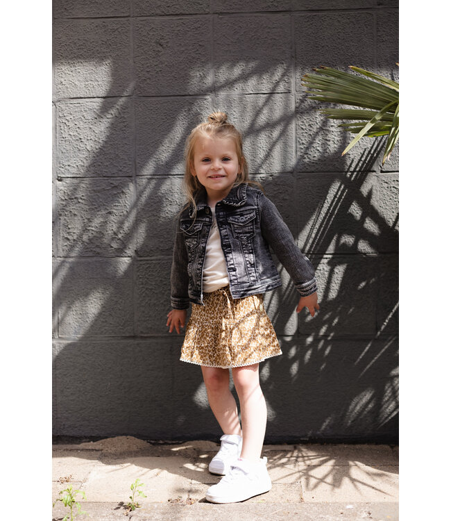 LEVV Little Meisjes rok - Evelien - AOP Creme luipaard