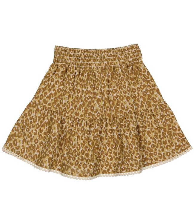 LEVV Little Meisjes rok - Evelien - AOP Creme luipaard