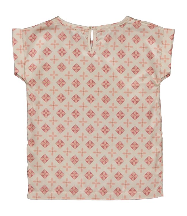 LEVV Meisjes t-shirt - Defne - AOP Creme geomatric