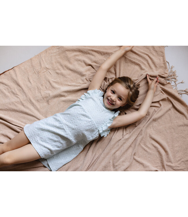 LEVV Little Meisjes jurk - Elida - Blauw mist
