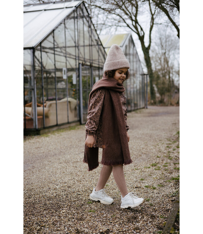 LEVV Meisjes jurk - Falita - AOP vlokken bruin
