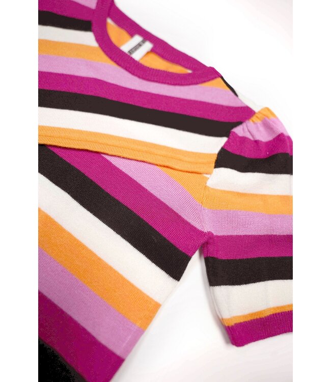 B.Nosy Meisjes top multi color - Orchidee streep